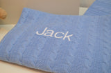 Personalised Cashmere & Wool Cable Knit Baby Blanket