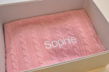 Personalised Cashmere & Wool Cable Knit Baby Blanket